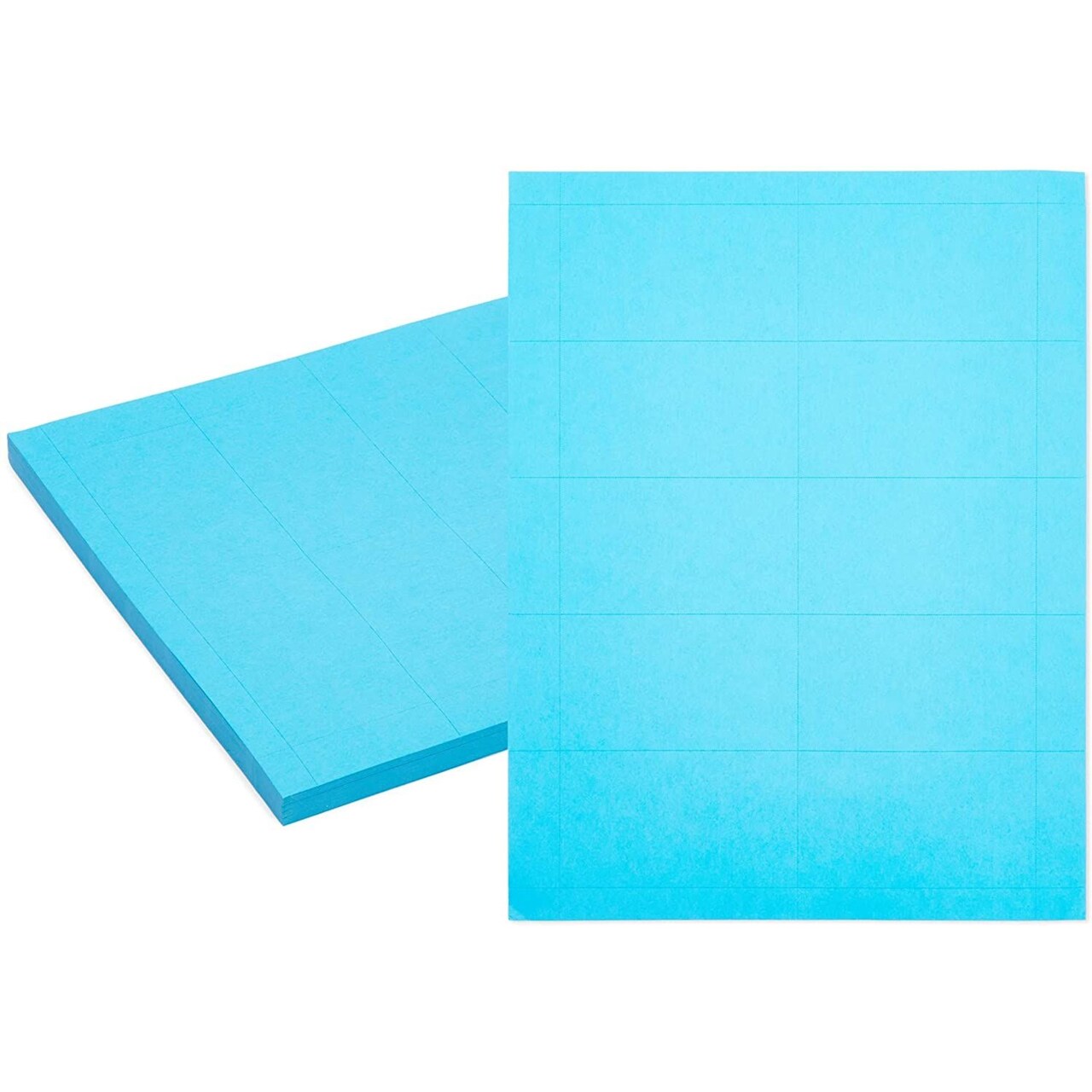 Blue Business Card Paper, 50 Sheets of Blank Printable Cardstock (2 x 3.5  In, 500 Cards)